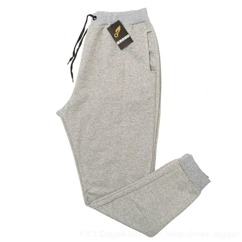 Kit 3 Calças Moletom Masculinas Jogger