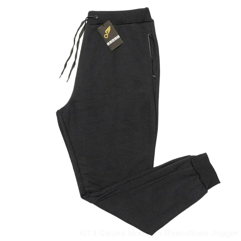 Kit 3 Calças Moletom Masculinas Jogger
